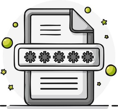 Protected File with Password Protection Concept Password Required Access vector