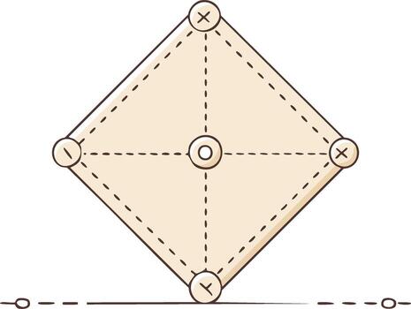 mano dibujado grafico Graficado puntos con X, y, cero, y guión interconexión línea para estadístico o datos diagrama vector