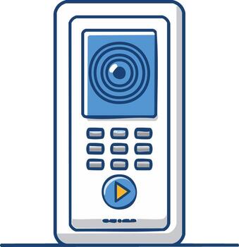 moderno intercomunicador sistema con cámara y teclado para hogar seguridad vector