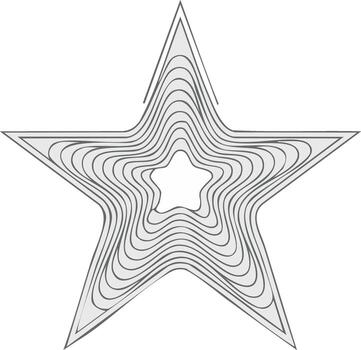 Concentric star shape with wavy lines and optical illusion effect vector