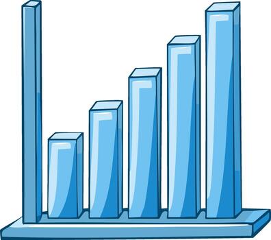 Cartoon style data chart showing upward growth and success vector