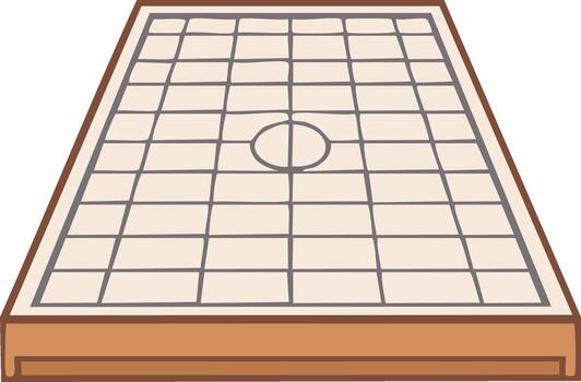 Board Game Illustration with Square Grid and Target Circle for Strategy Game Play vector