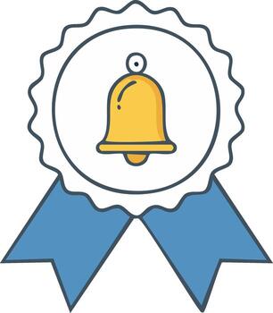 notificación Insignia con campana forma alerta mensaje cinta icono símbolo vector