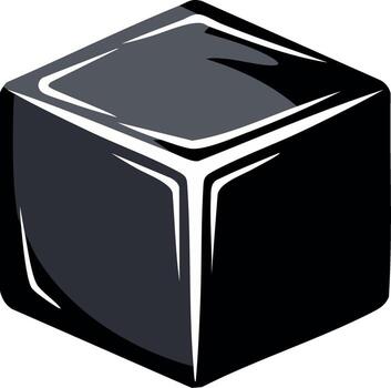 Abstract cube illustration with gradients and white highlights vector