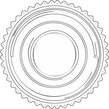 Abstract Circular Pattern with Decorative Edging and Concentric Rings vector