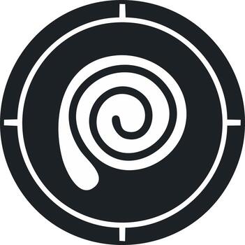 Swirl Symbol in Circle with Target Lines vector