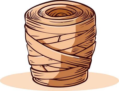 Illustration of a roll of twine or cord wrapped tightly ready for use in different projects vector