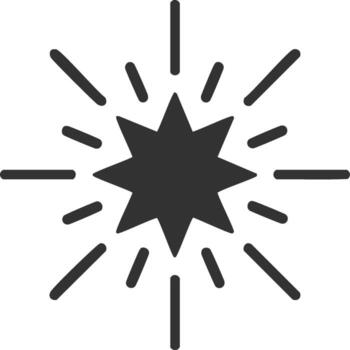 Abstract Starburst Icon with Rays Symbolizing Energy Burst or Explosion vector