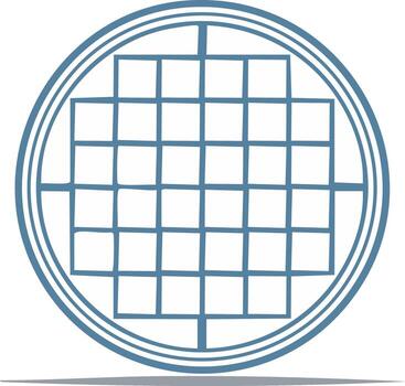 Blue Grid Plate Square Pattern in Circle Shape Design Element vector