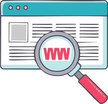 Website with Magnifying Glass Search Concept Global Network Access Illustration vector