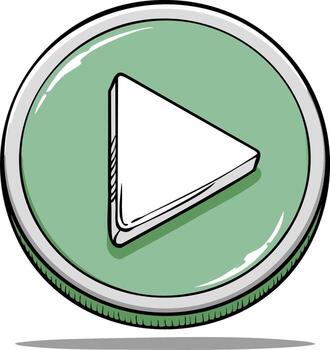 jugar botón verde redondo medios de comunicación jugador gráfico elemento con blanco triángulo flecha forma diseño vector