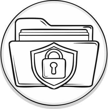 seguro carpeta icono datos proteccion candado proteger intimidad documento seguridad digital confidencial archivos acceso controlar vector