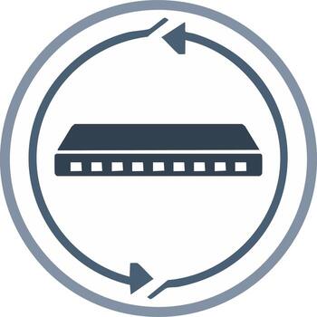 Harmonica Rotation Graphic Icon Musical Instrument Refresh Update Loop vector