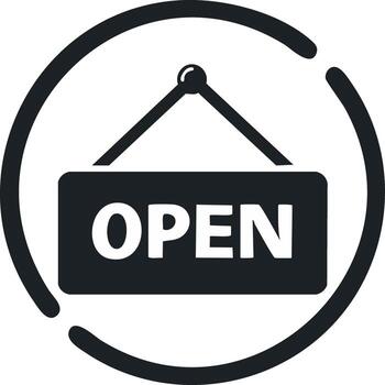 Signage with Open Text Inside a Circle vector