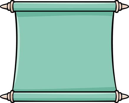 Desplazarse bandera con verde azulado papel y decorativo termina para texto vector