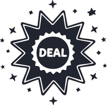 Deal Badge Icon with Starburst Effect, Graphic for Special Offers and Promotions vector