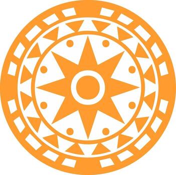 geométrico rayos de sol diseño, naranja y blanco estilizado circular patrón, decorativo elemento vector