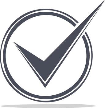 Check mark symbol within a circle confirmation icon design vector