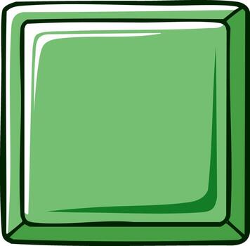 sencillo verde cuadrado botón gráfico elemento con redondeado bordes vector