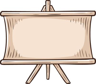 An easel with a blank canvas on it vector