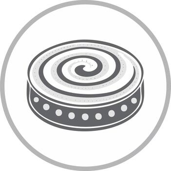 estilizado plano redondo pastel diseño con remolinos y frontera detalle en circular marco decoración vector