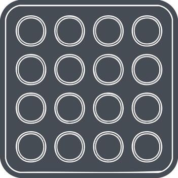 Empty circular cells in a grid pattern minimalist graphic design element template vector