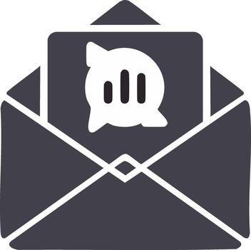 abierto sobre con habla burbuja dentro indicando mensajería o comunicación icono concepto diseño ilustración vector