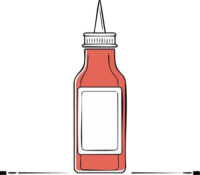 Simple Illustration of a Ketchup Bottle with a Blank Label for Customization vector