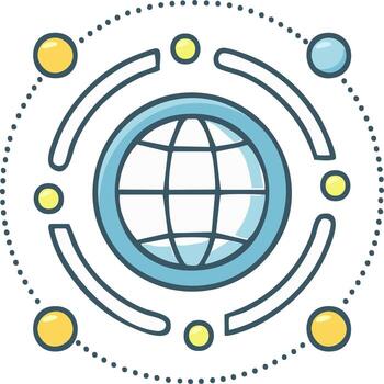 Global network communication concept with earth globe and connected dots illustration vector