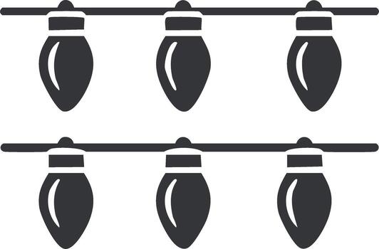 Simple Icon of a String of Christmas Lights Bulb Arrangement vector