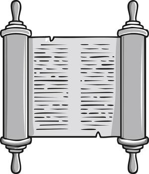 Stylized illustration of an ancient scroll with text on parchment vector