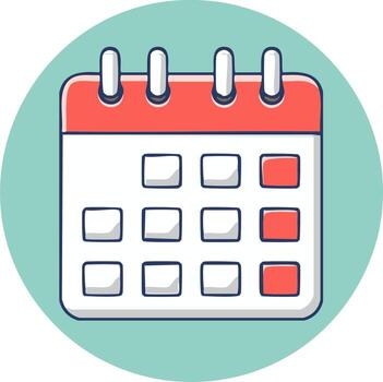 calendar icon illustration with marked dates for scheduling appointments and events vector
