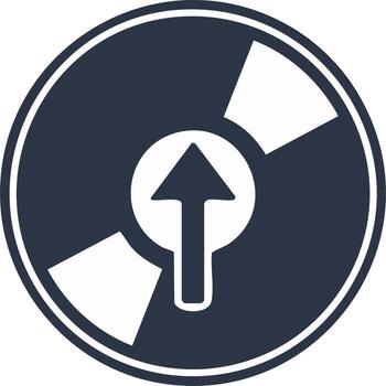 circular flecha hacia arriba dirección símbolo con giratorio sectores gráfico diseño vector