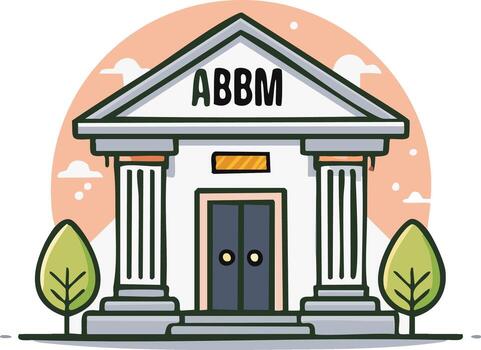 clásico edificio con columnas y triangular frontón para Finanzas o gobierno vector