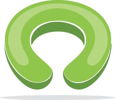 lustroso verde resumen arco elemento con volumétrico 3d efecto y vibrante Fresco color vector