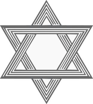 Geometric Star of David Symbol Abstract Design With Concentric Lines vector