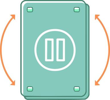 Pause Button Icon with Circular Arrows Indicating Motion or Control vector