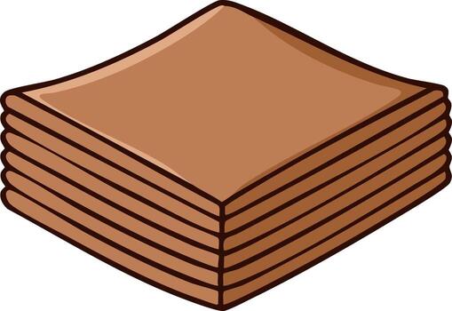 Stack of Square Brown Cloths or Fabric Sheets vector