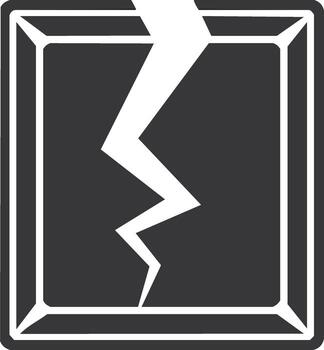 Cracked square icon representing damage, failure, or a broken file vector