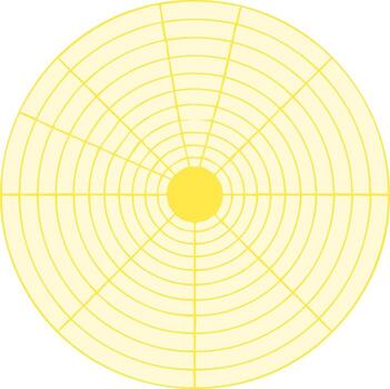 Concentric Yellow Circles and Lines Forming a Radial Grid Pattern vector