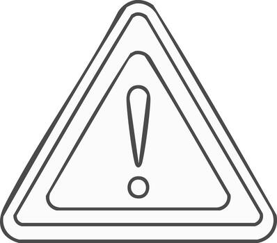 Clean line art warning sign with exclamation mark symbol indicating caution or danger vector
