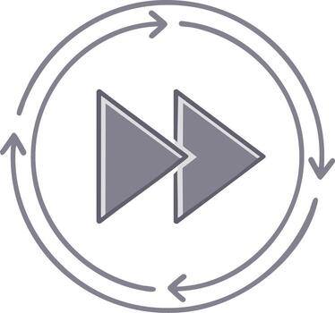 rápido adelante flecha icono, circular bucle, progreso, repetir, movimiento, medios de comunicación jugador, ilustración vector