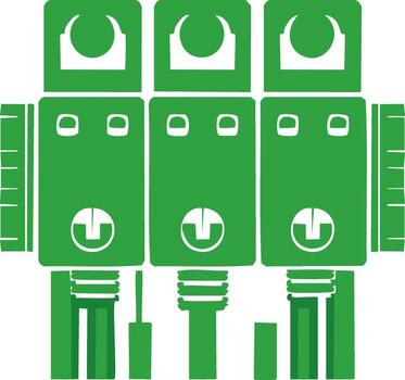 verde robot vinilo etiqueta piel modelo diseño para personalizado juguete personaje personalización vector