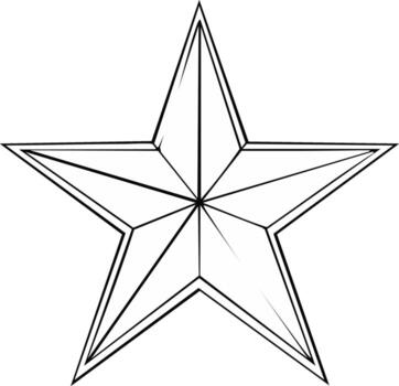 geométrico cinco puntiagudo estrella contorno diseño elemento con destacado bordes vector