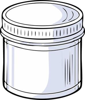 Empty reusable glass jar with a white lid and a blank label for custom branding vector
