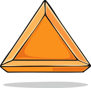 dibujos animados estilo triángulo forma dorado objeto diseño elemento con sombra vector