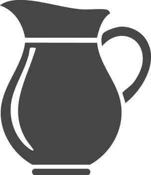 Stylized Icon of a Pitcher or Jug with Handle for Water, Milk, or Juice vector