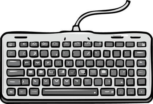 Cartoon Style Computer Keyboard Graphic for Technology and Digital Concepts vector