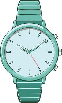 Classic Wristwatch Showing Time Design Isolated Style with Dial Analog Clock vector