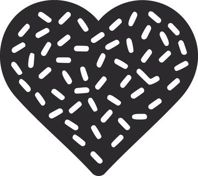 Abstract Heart Shape Filled with Dashes Symbolizing Love and Affection Minimal Design vector